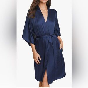Victoria's Secret‎ Very Sexy Satin Kimono Robe, Ensign Blue,